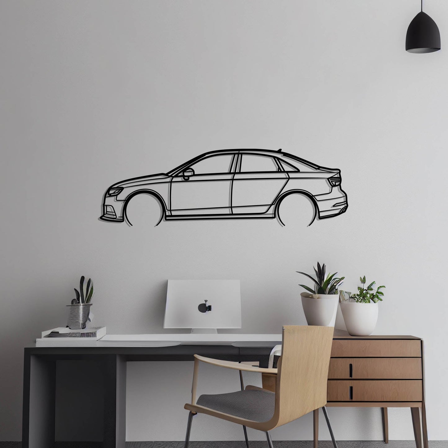 2018 Audi A3 Sedan S-Line Metal Silhouette Metal Wall Art