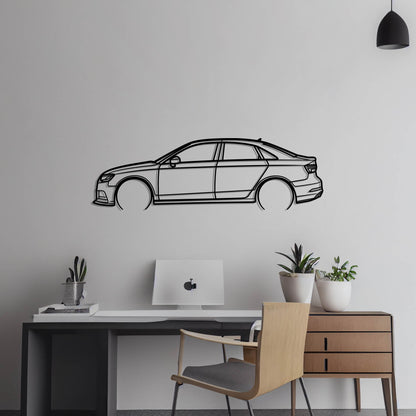 2018 Audi A3 Sedan S-Line Metal Silhouette Metal Wall Art