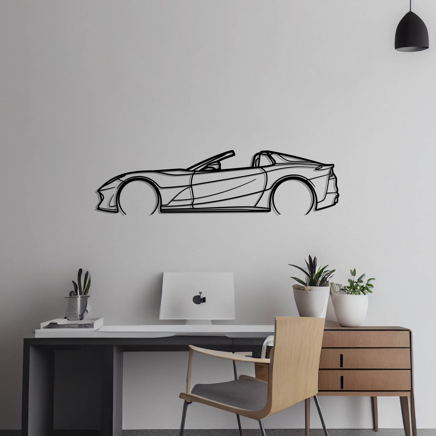 2022 Ferrari 812 GTS Metal Silhouette Metal Wall Art