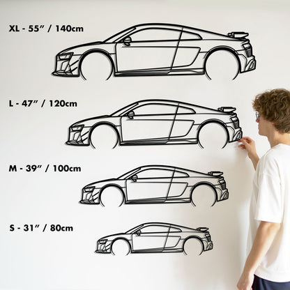 2023 Audi R8 V10 GT Metal Silhouette Metal Wall Art