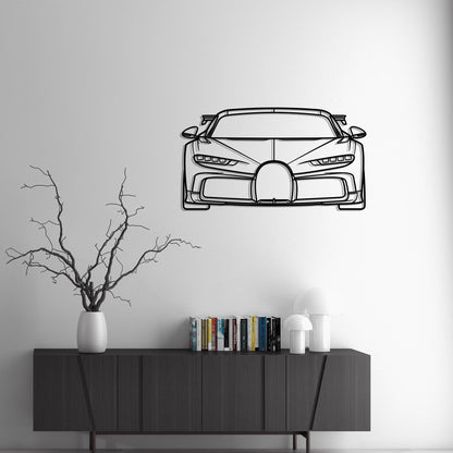 2021 Bugatti Chiron Pur Sport Front Metal Silhouette Metal Wall Art