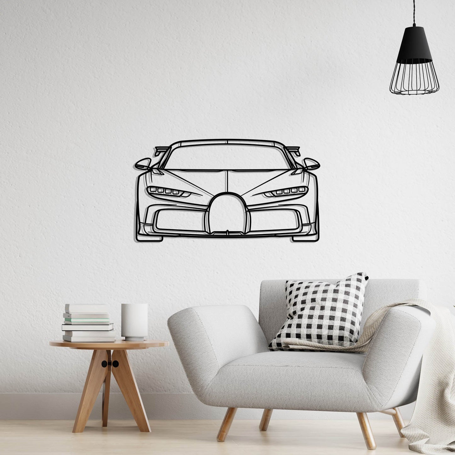 2021 Bugatti Chiron Pur Sport Front Metal Silhouette Metal Wall Art