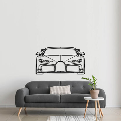 2021 Bugatti Chiron Pur Sport Front Metal Silhouette Metal Wall Art