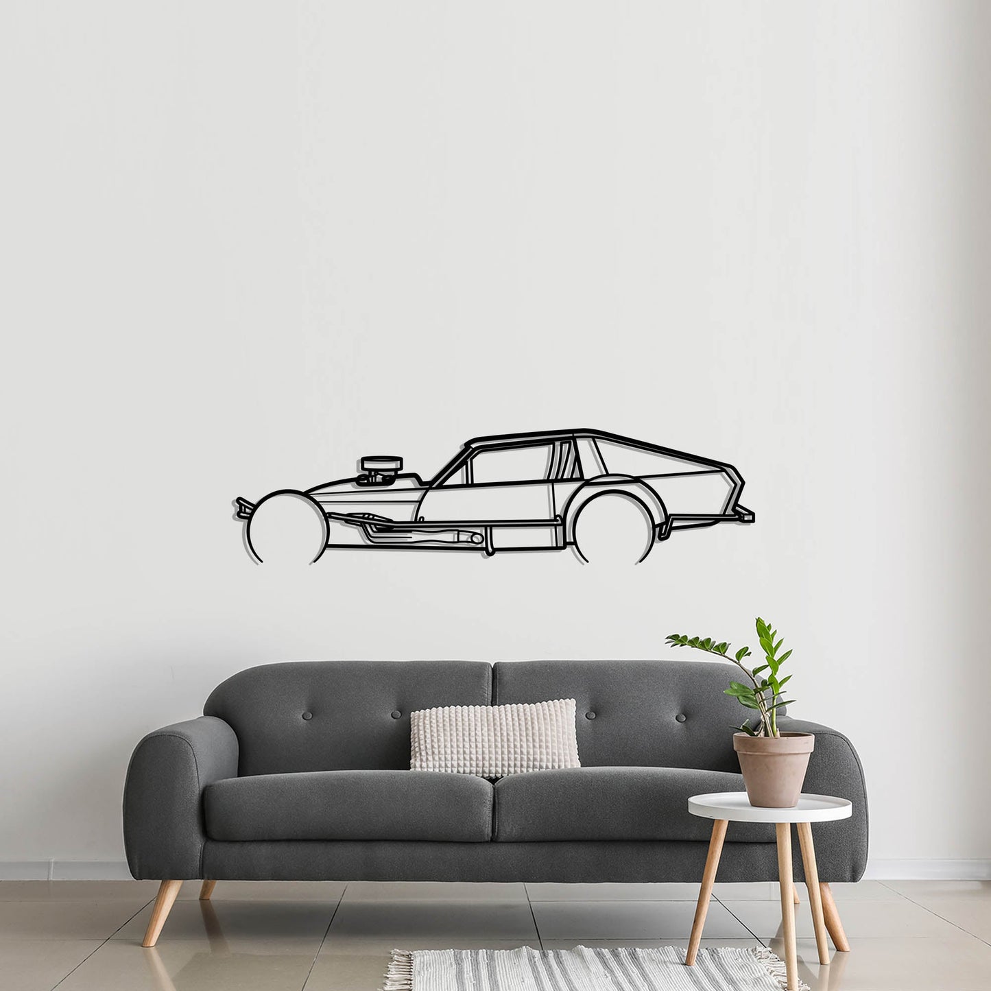 Nascar Modified Race Car Metal Silhouette Metal Wall Art