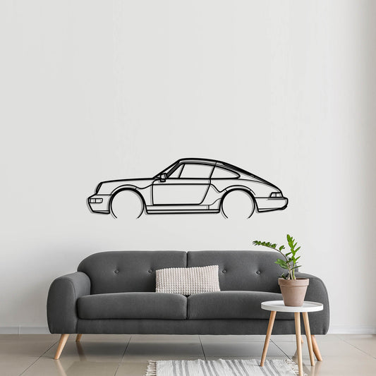 Porsche 911 (964) Carrera 2 S Metal Silhouette Metal Wall Art