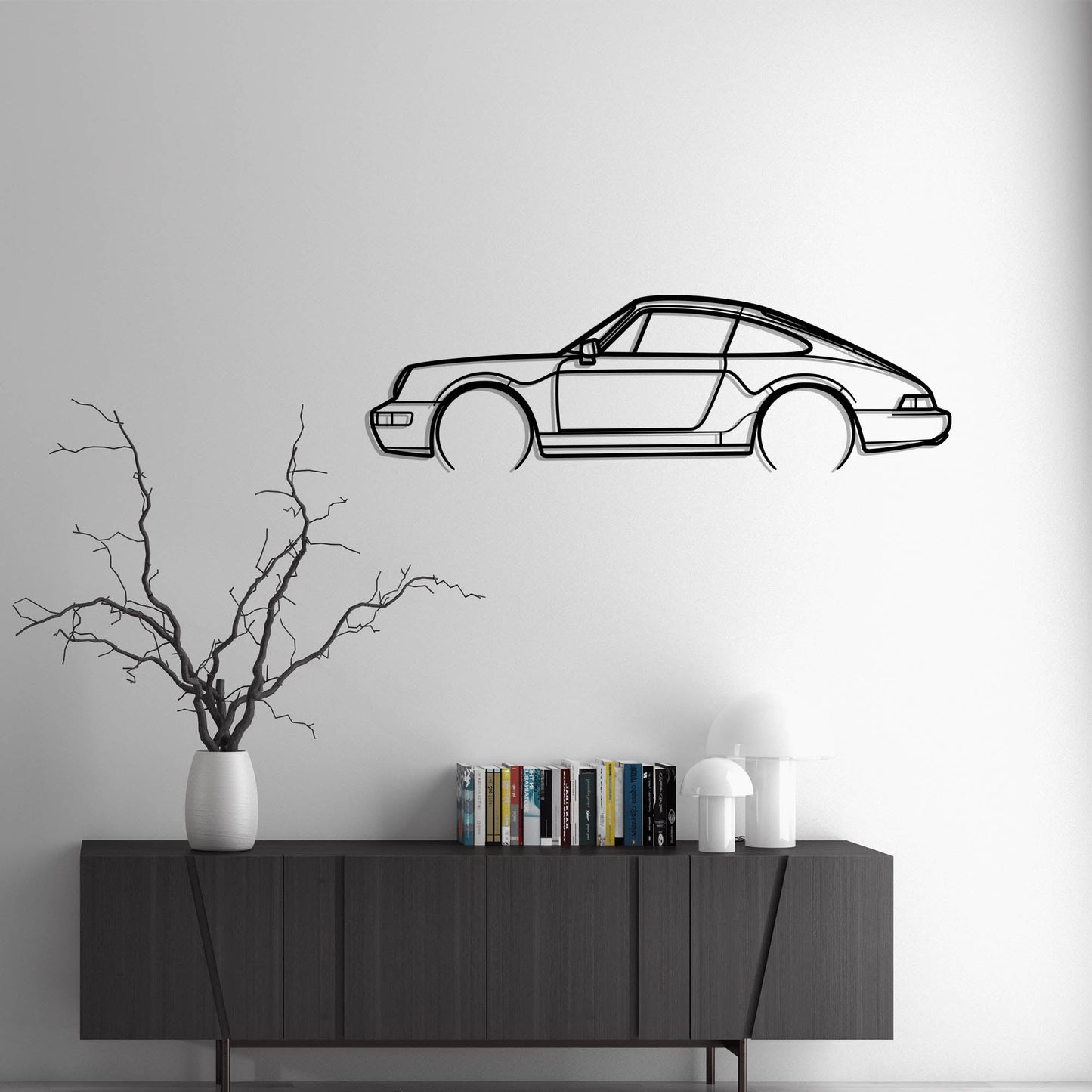 Porsche 911 (964) Carrera 2 S Metal Silhouette Metal Wall Art