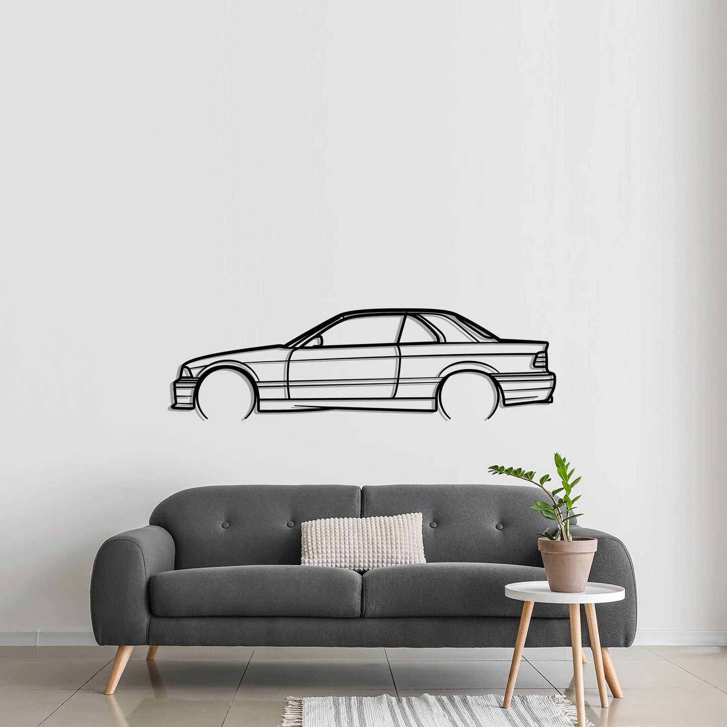 BMW E36 Convertible Metal Silhouette Metal Wall Art