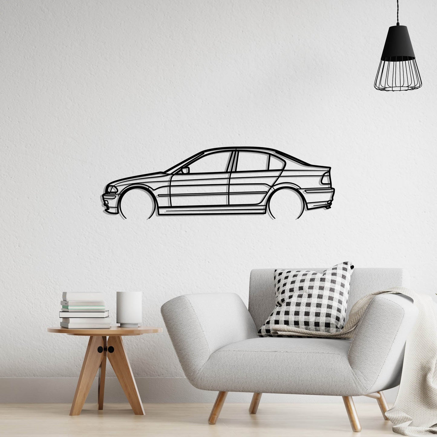 2001 BMW 335i Metal Silhouette Metal Wall Art