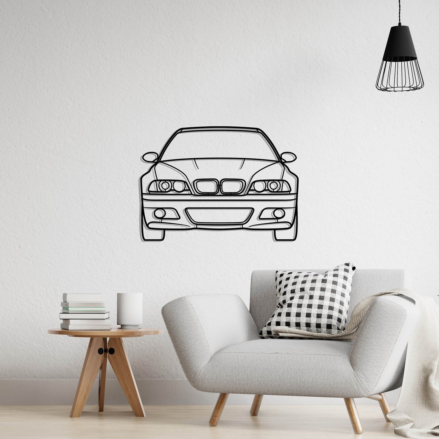 BMW E36 M3 Front Metal Silhouette Metal Wall Art