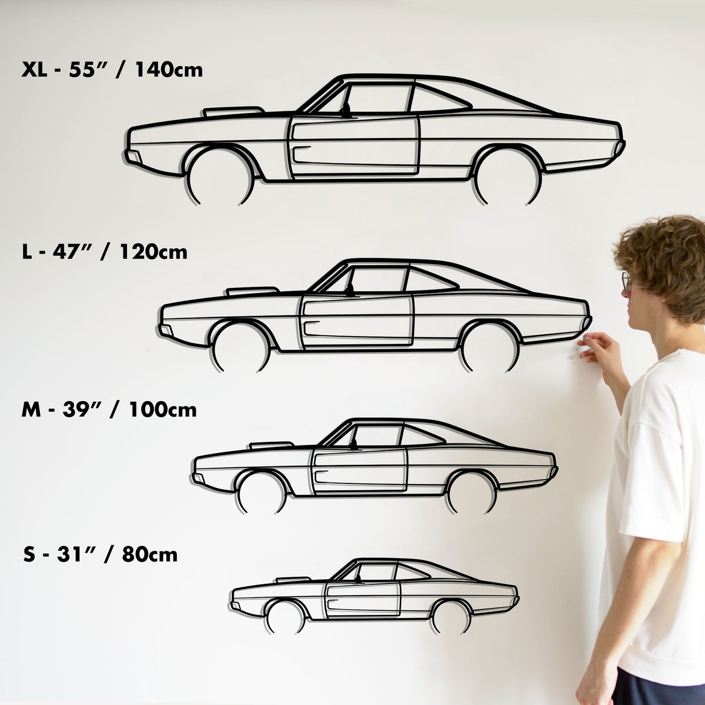 1969 Dodge Charger R/T Metal Silhouette Metal Wall Art