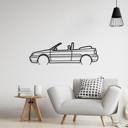 1998 Volkswagen Golf 4 Convertible Metal Silhouette Metal Wall Art