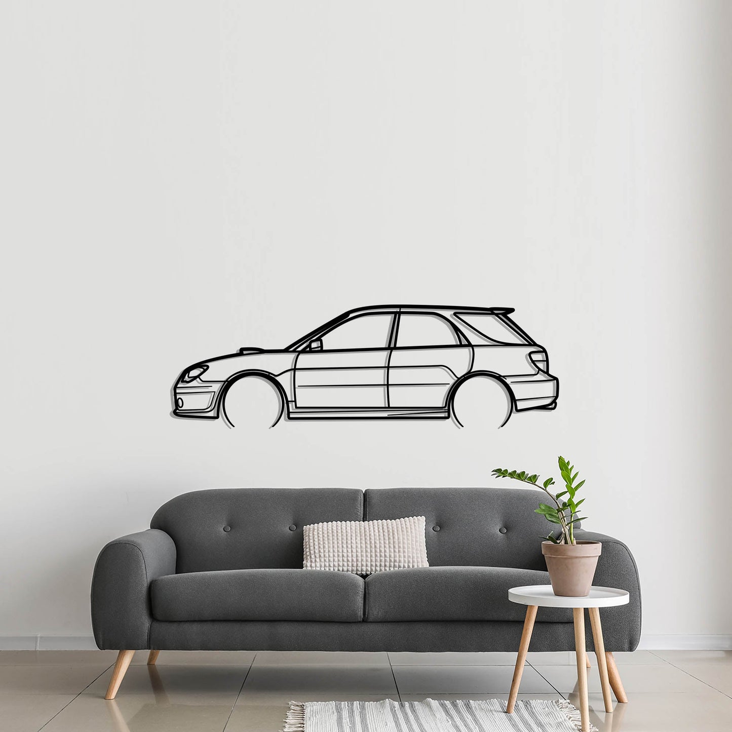 2007 Subaru WRX Wagon Metal Silhouette Metal Wall Art