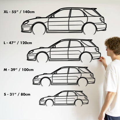 2007 Subaru WRX Wagon Metal Silhouette Metal Wall Art