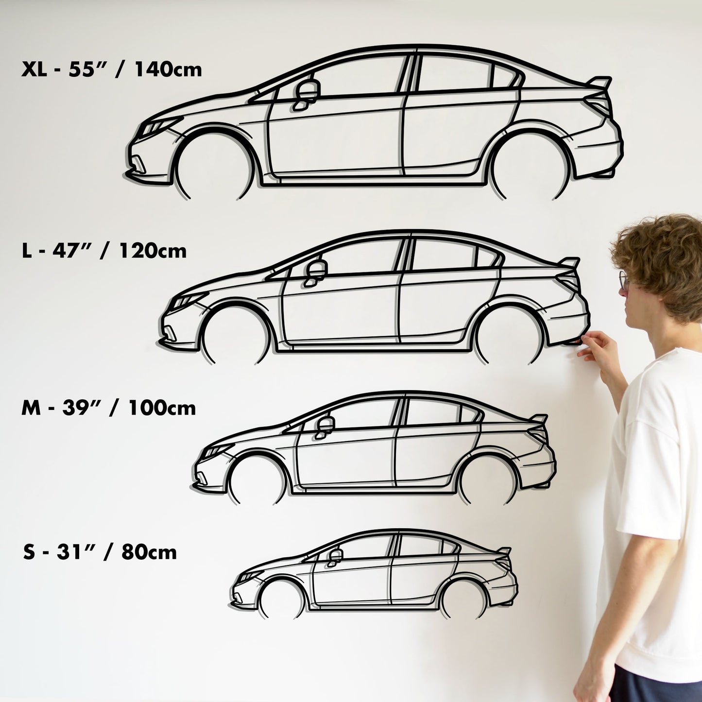 2014 Honda Civic Si Sedan Metal Silhouette Metal Wall Art