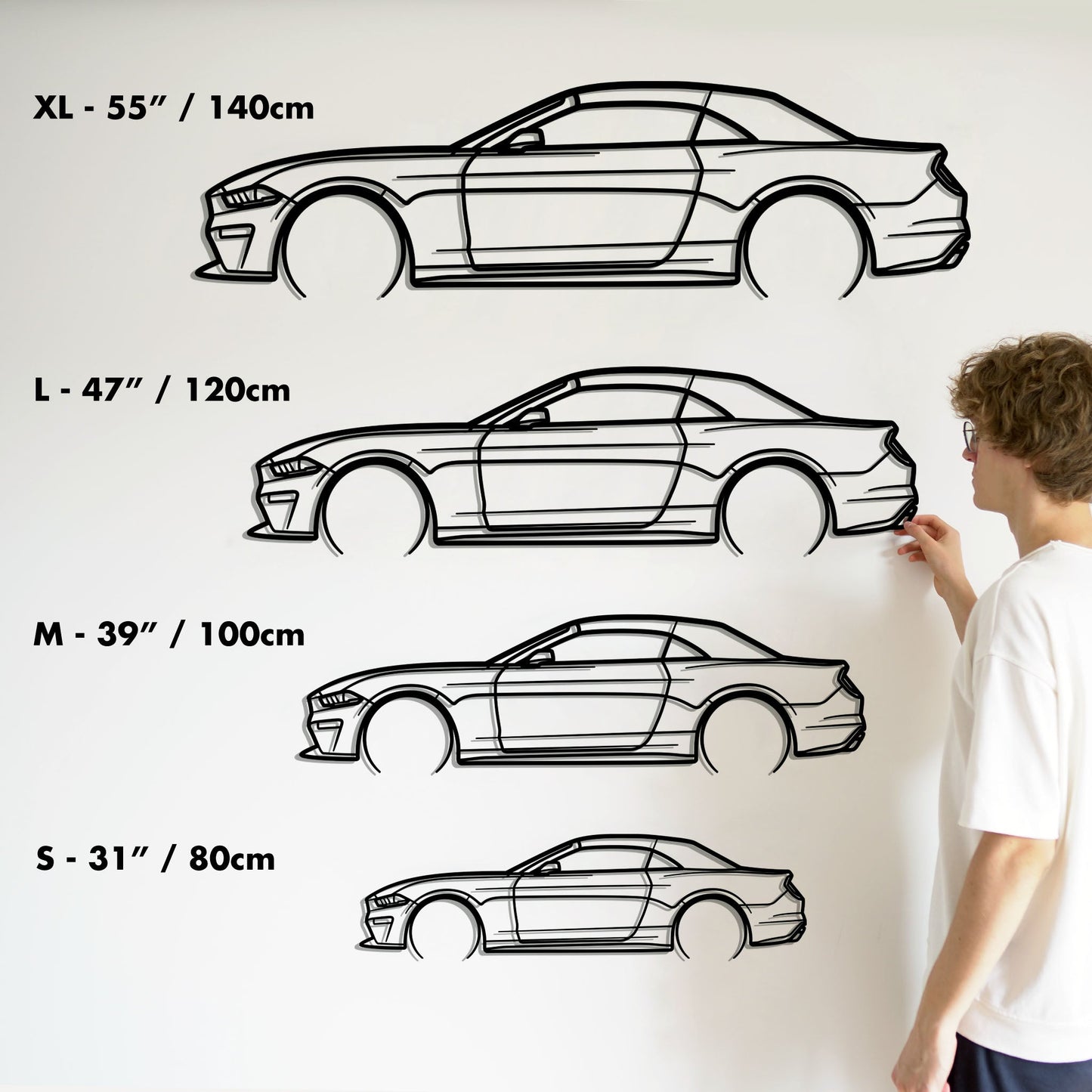 2019 Mustang GT Convertible Metal Silhouette Metal Wall Art