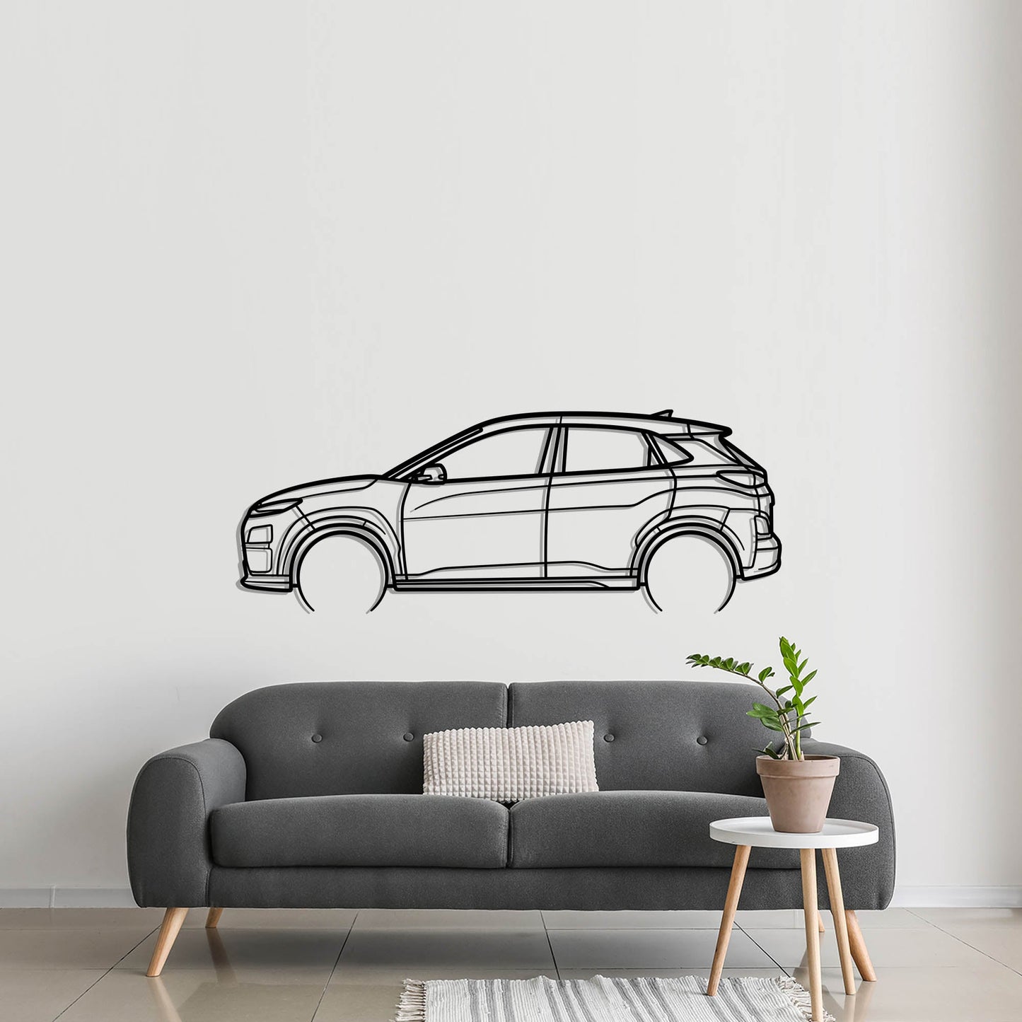 2021 Hyundai Kona EV Metal Silhouette Metal Wall Art