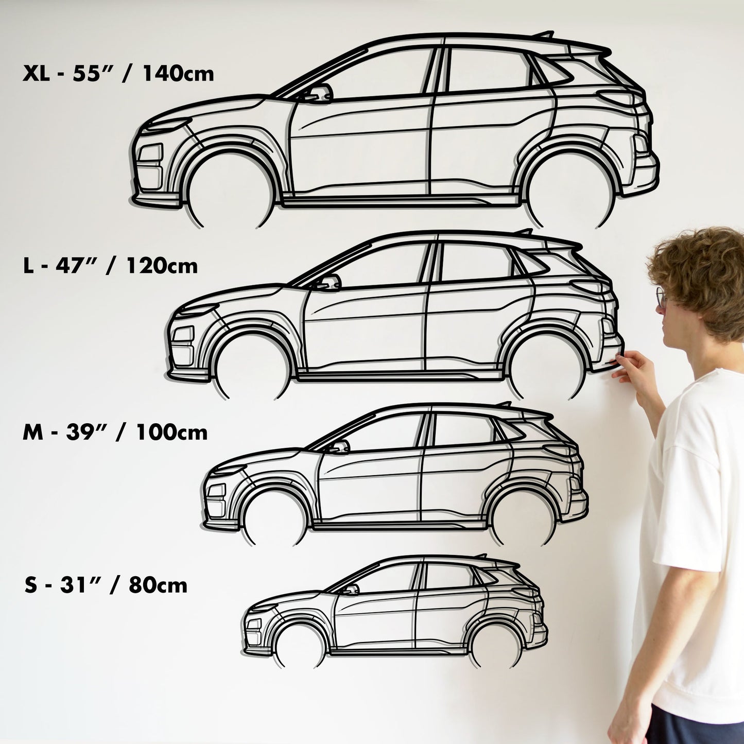 2021 Hyundai Kona EV Metal Silhouette Metal Wall Art