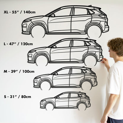 2021 Hyundai Kona EV Metal Silhouette Metal Wall Art