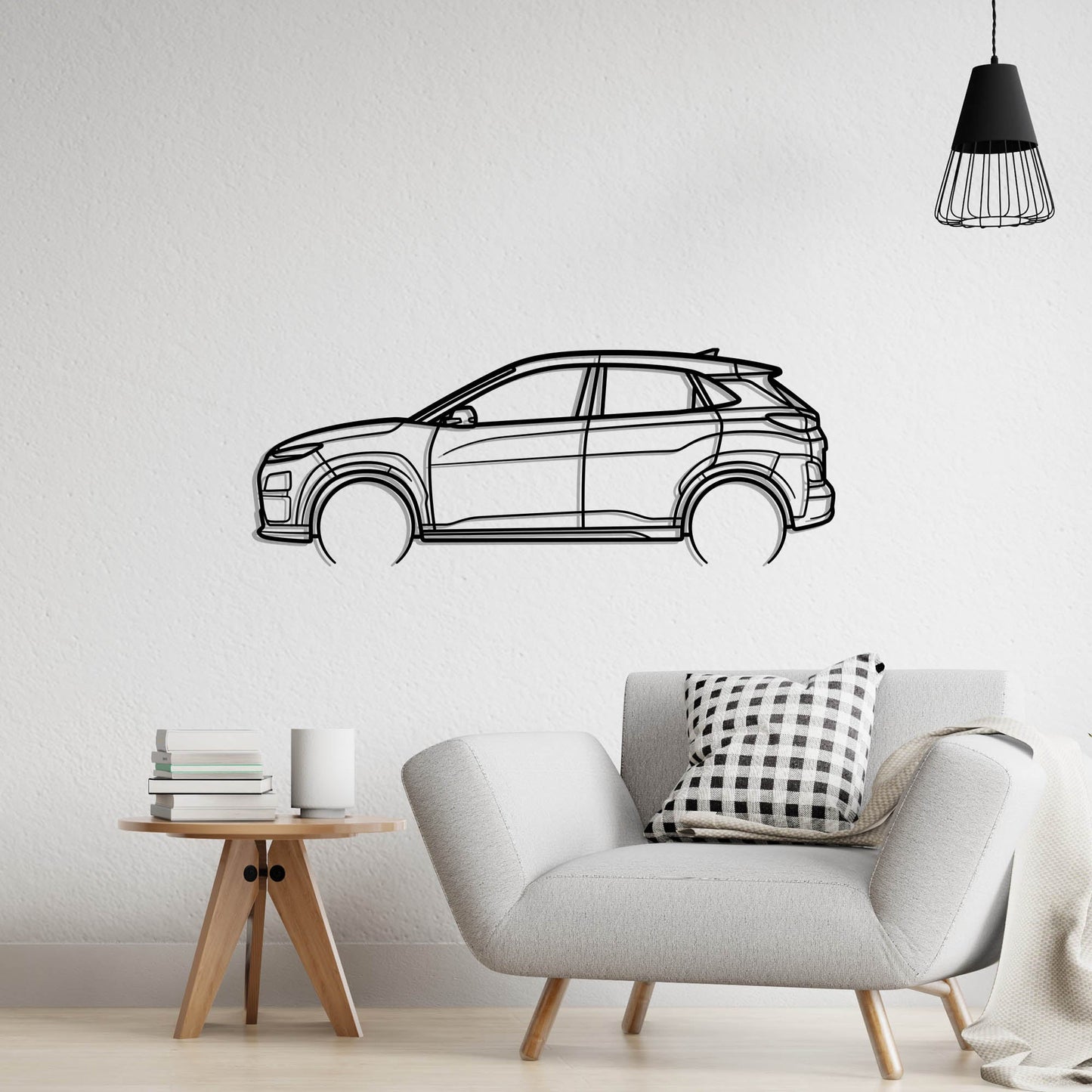 2021 Hyundai Kona EV Metal Silhouette Metal Wall Art