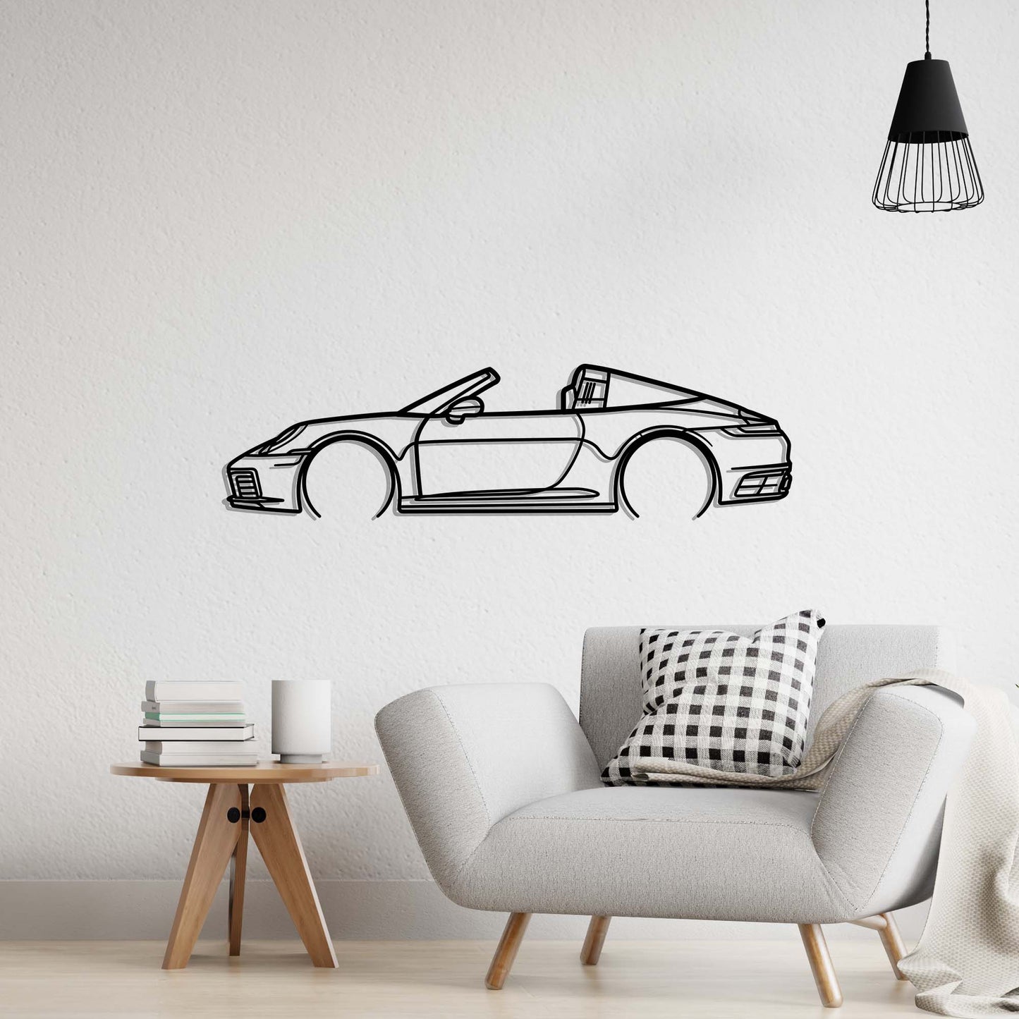 2022 Porsche 911 Targa 4S Metal Silhouette Metal Wall Art