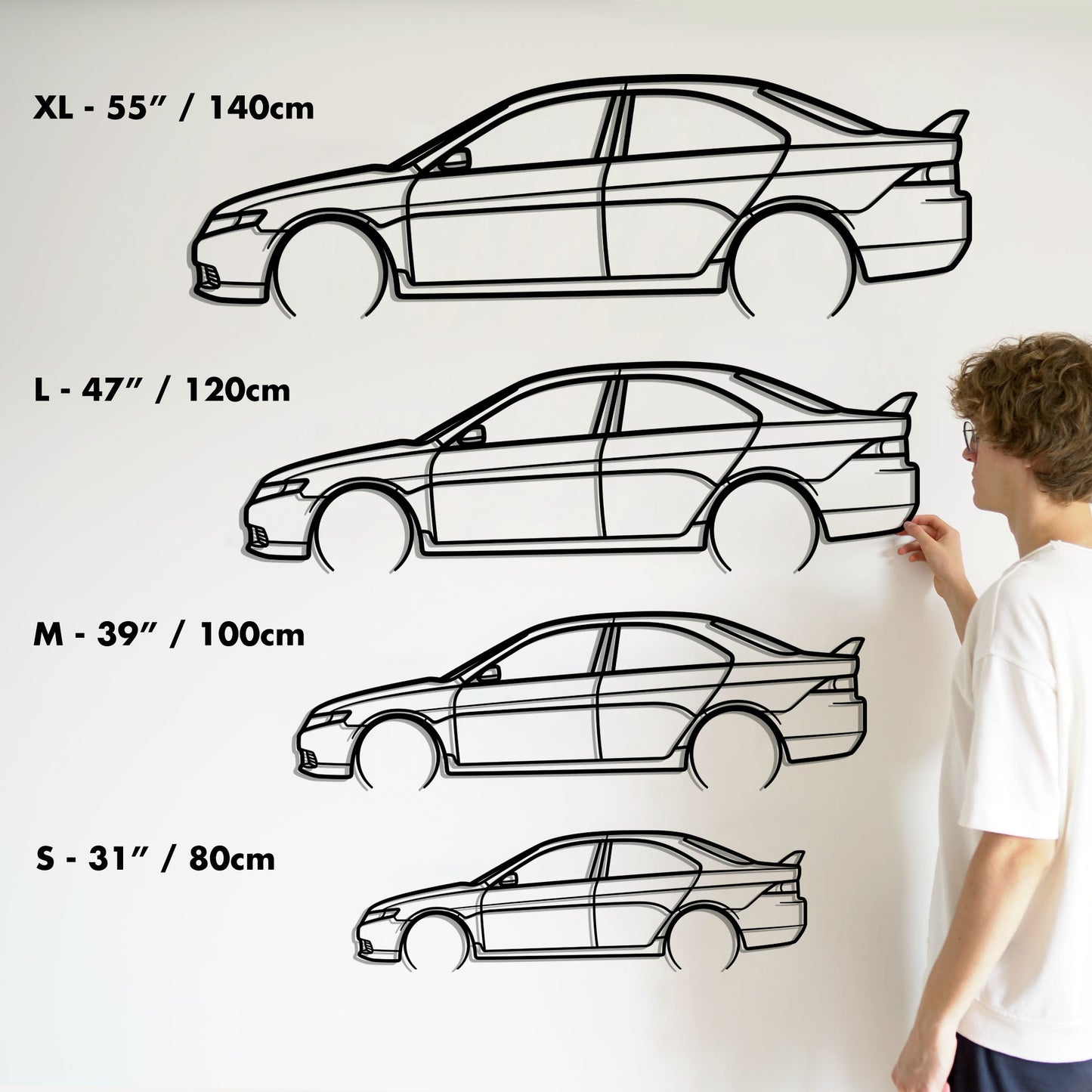2007 Honda Accord Euro Metal Silhouette Metal Wall Art