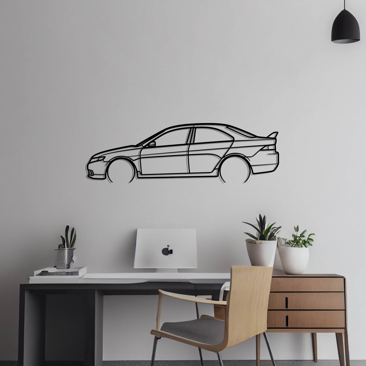 2007 Honda Accord Euro Metal Silhouette Metal Wall Art