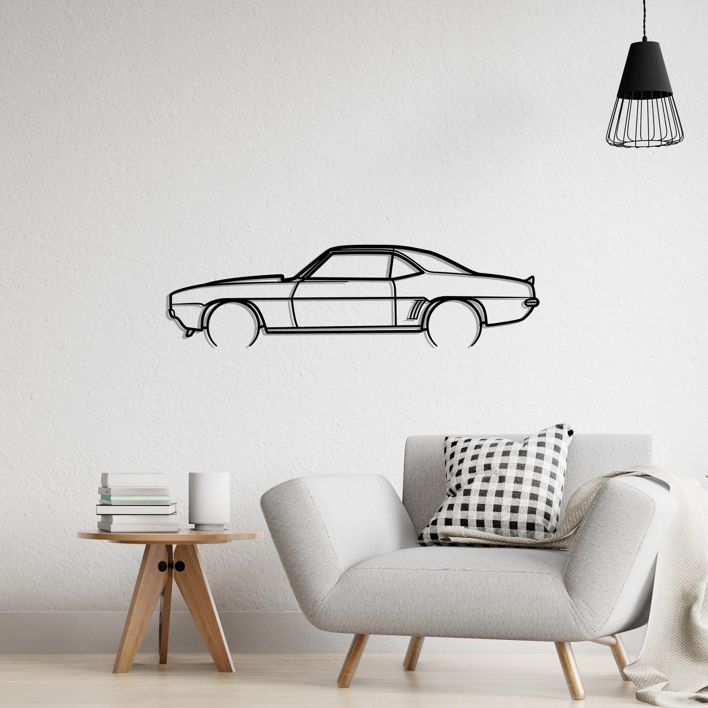 1969 Chevrolet Camaro Z28 Metal Silhouette Metal Wall Art