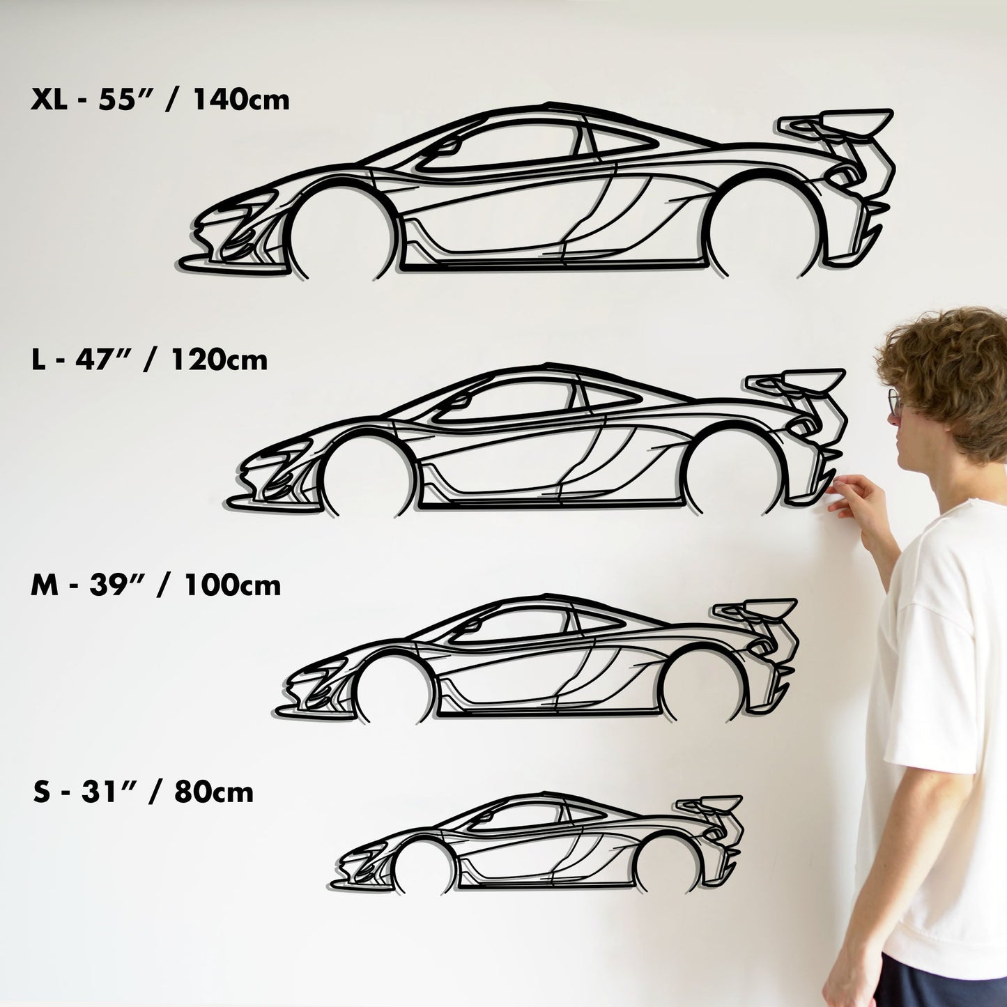 2022 McLaren P1 GTR Metal Silhouette Metal Wall Art