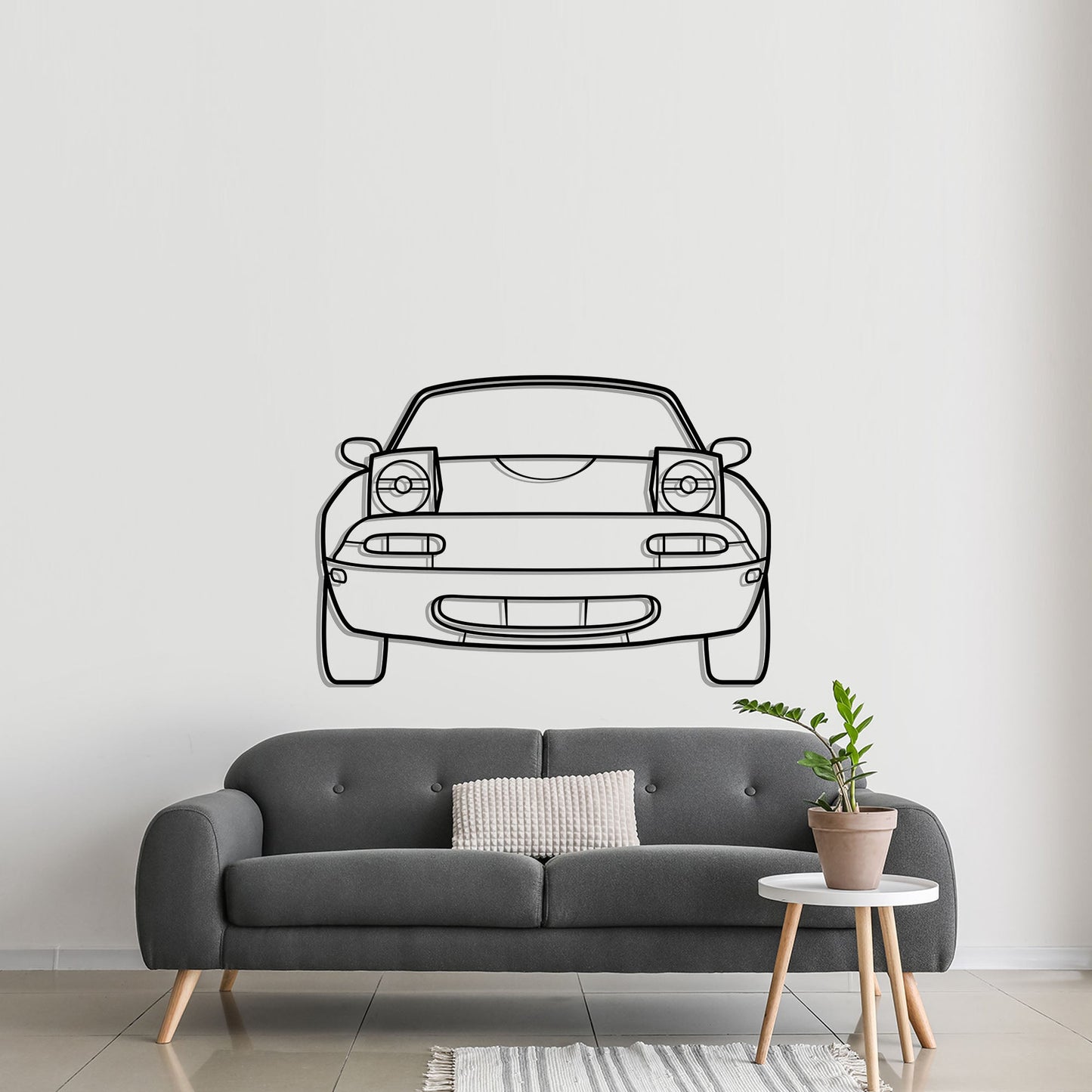 Mazda Miata MX-5 NA Front Metal Silhouette Metal Wall Art