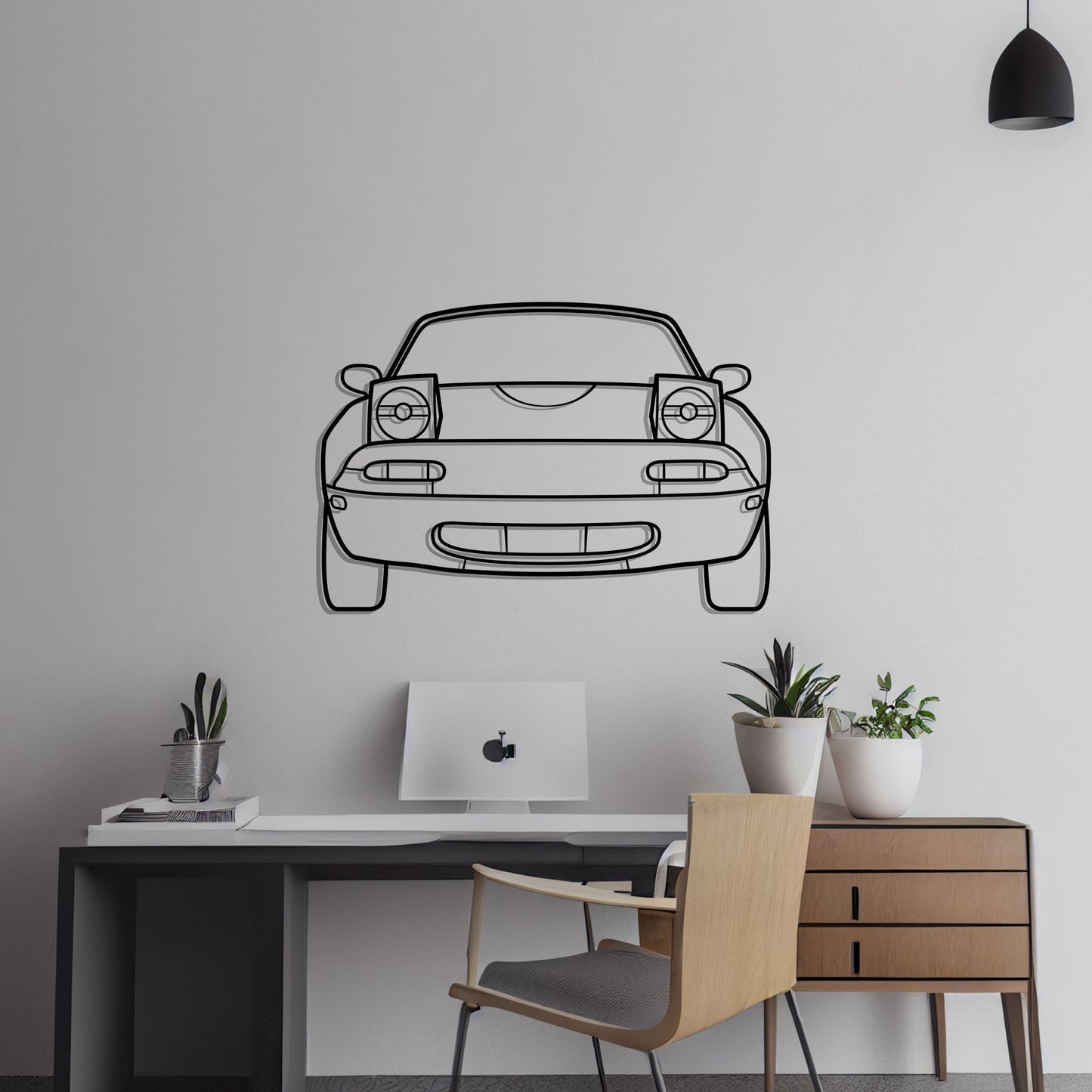 Mazda Miata MX-5 NA Front Metal Silhouette Metal Wall Art