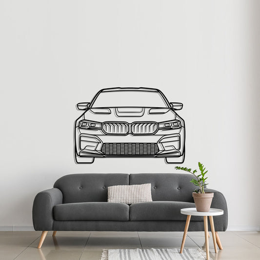 BMW M5 CS Front Metal Silhouette Metal Wall Art
