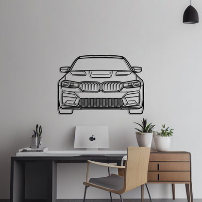 BMW M5 CS Front Metal Silhouette Metal Wall Art