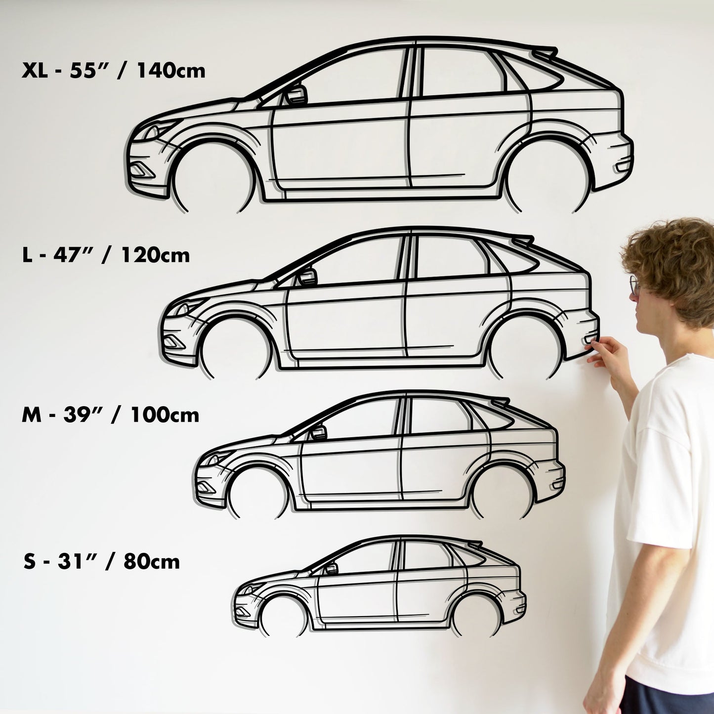 2008 Ford Focus Metal Silhouette Metal Wall Art