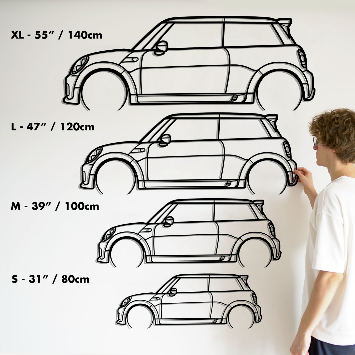 2013 Mini Cooper R56 JCW Metal Silhouette Metal Wall Art