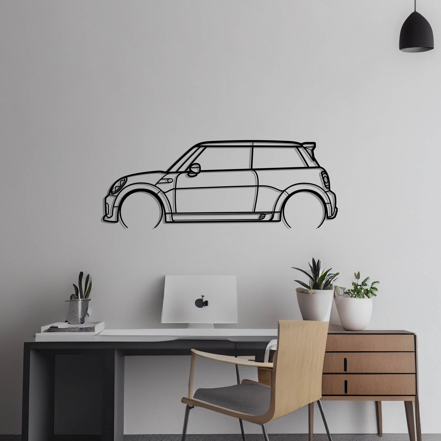 2013 Mini Cooper R56 JCW Metal Silhouette Metal Wall Art