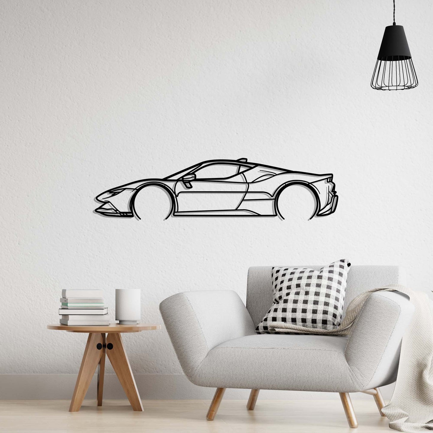 Ferrari SF90 Stradale Metal Silhouette Metal Wall Art