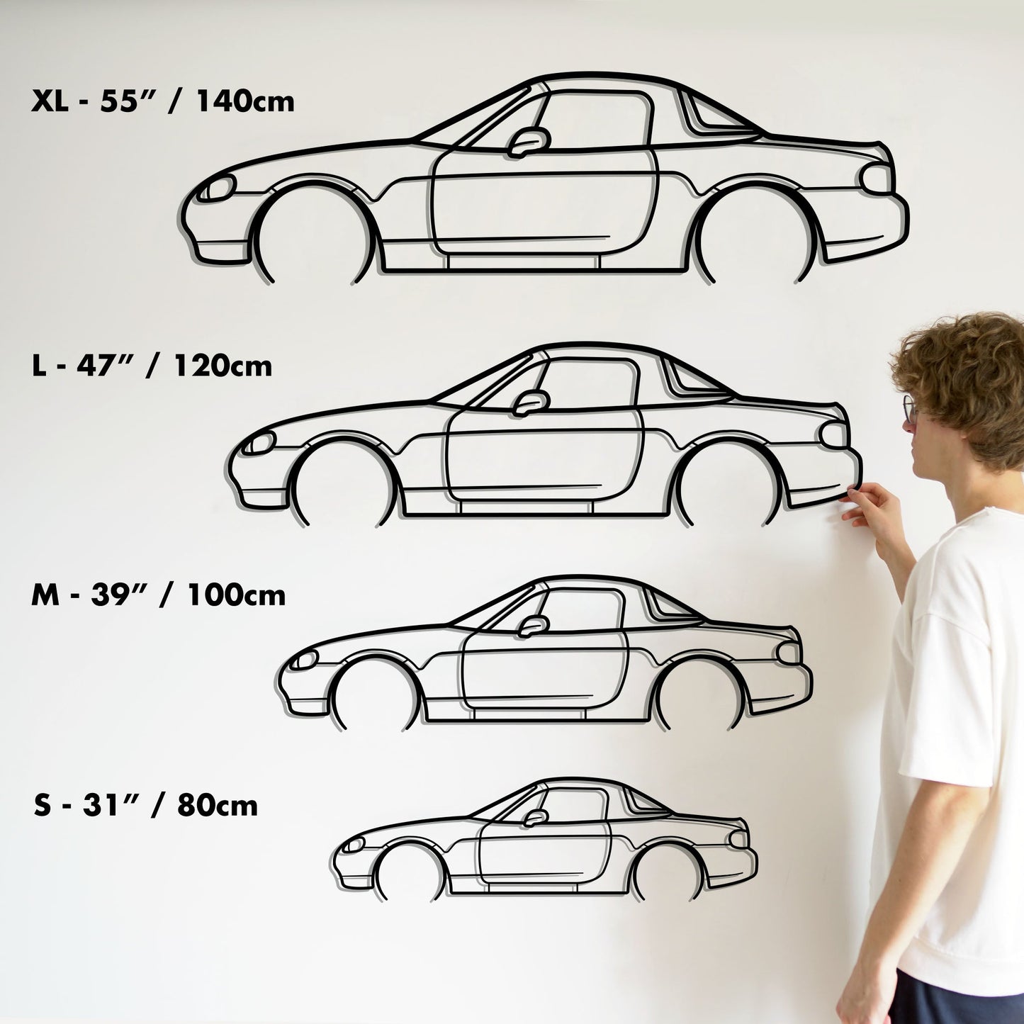 Mazda Miata MX-5 NB Metal Silhouette Metal Wall Art