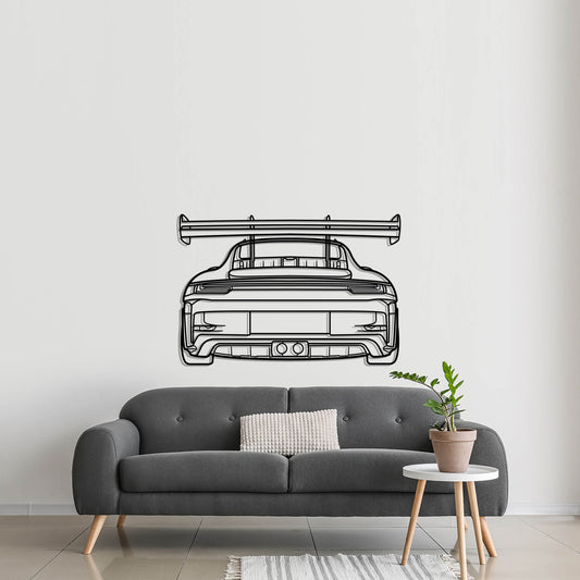 2023 Porsche 911 (992) GT3 RS Back Metal Silhouette Metal Wall Art