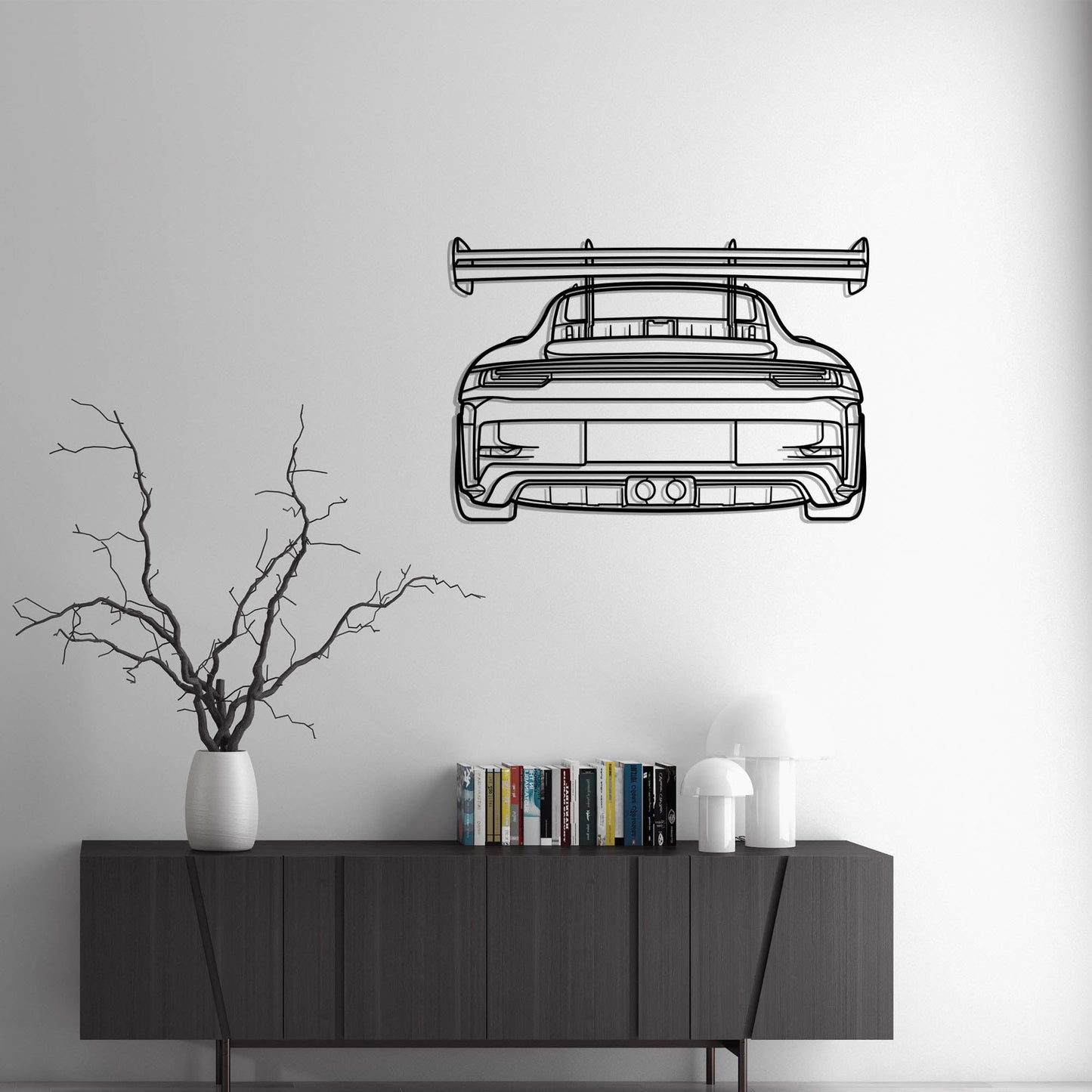 2023 Porsche 911 (992) GT3 RS Back Metal Silhouette Metal Wall Art