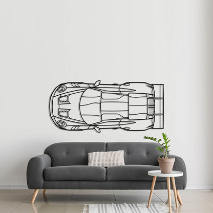 2023 Porsche 911 (992) GT3 RS Top Metal Silhouette Metal Wall Art