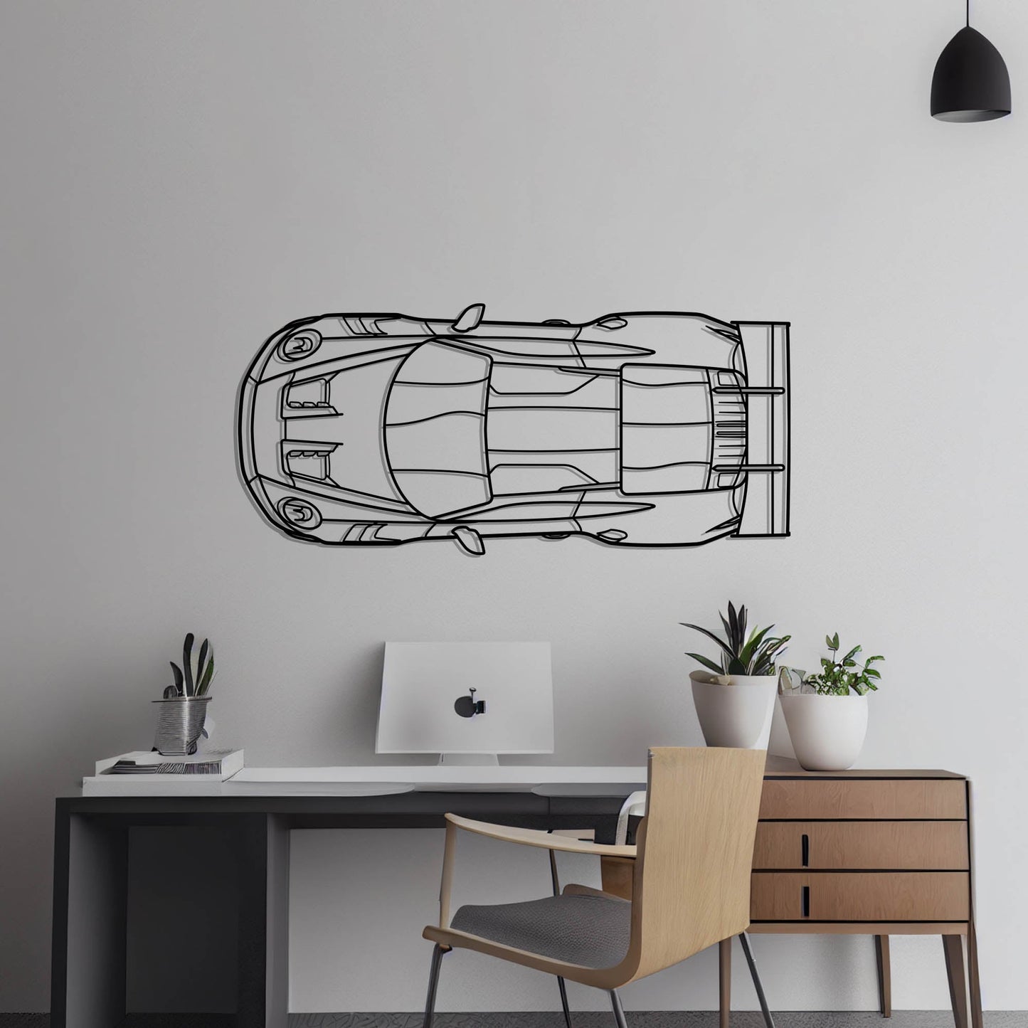 2023 Porsche 911 (992) GT3 RS Top Metal Silhouette Metal Wall Art