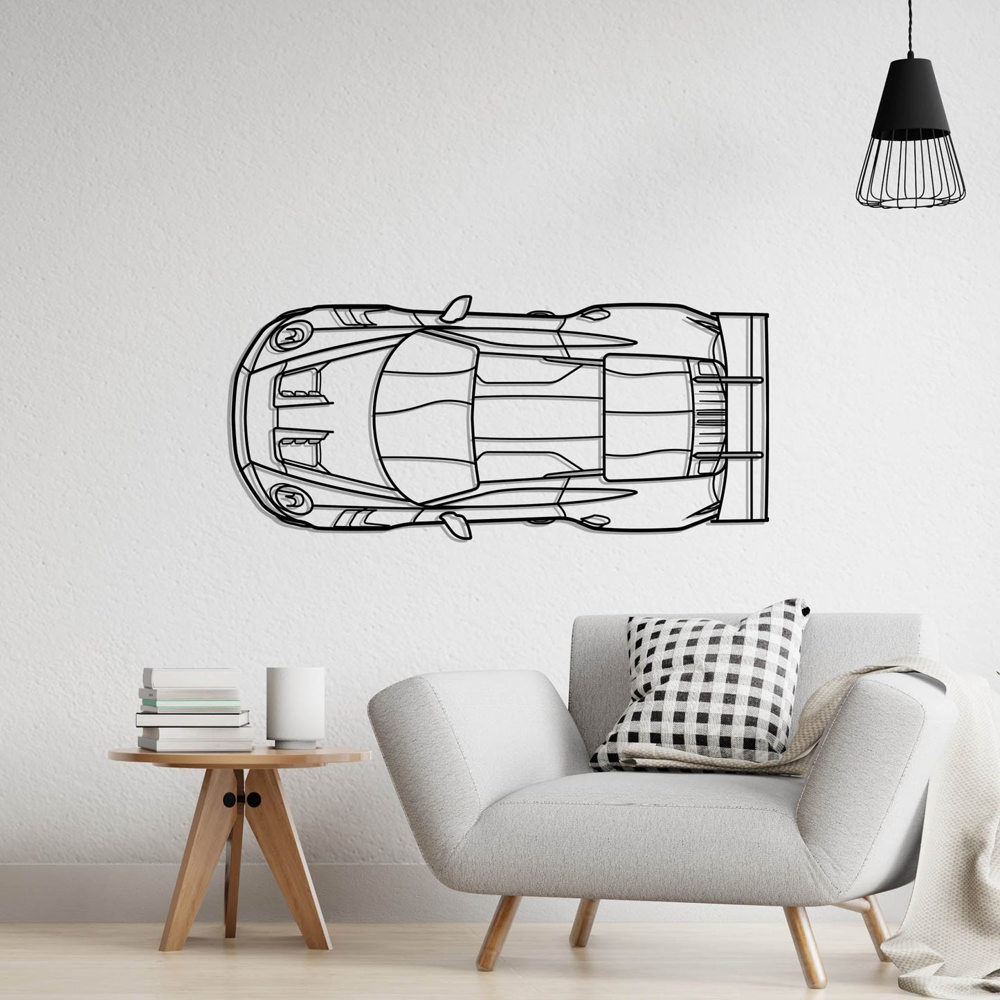 2023 Porsche 911 (992) GT3 RS Top Metal Silhouette Metal Wall Art