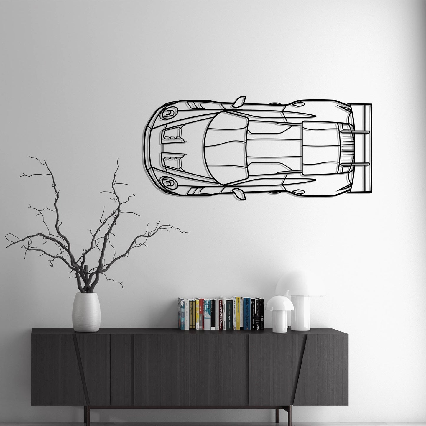 2023 Porsche 911 (992) GT3 RS Top Metal Silhouette Metal Wall Art