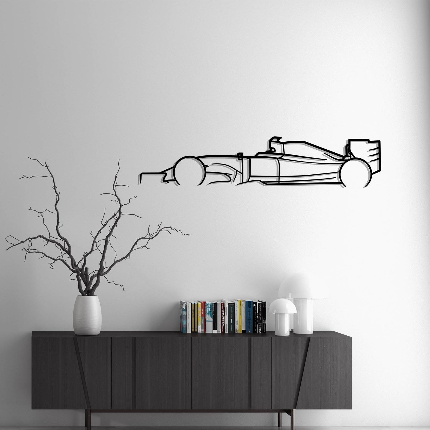 F1 Car Metal Silhouette Metal Wall Art