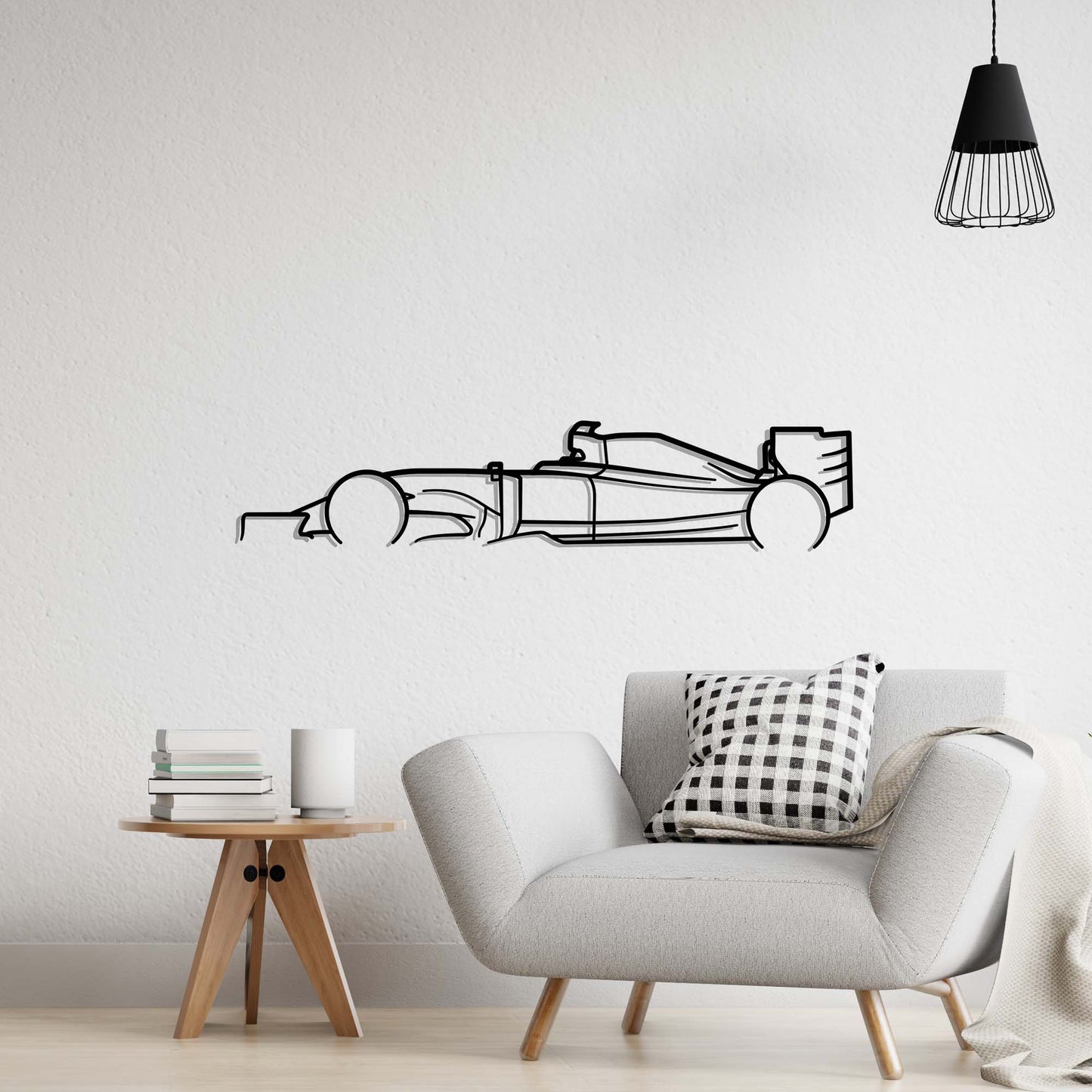 F1 Car Metal Silhouette Metal Wall Art