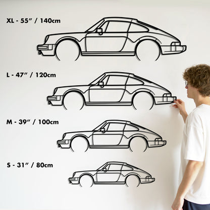 1983 Porsche 911 SC Metal Silhouette Metal Wall Art