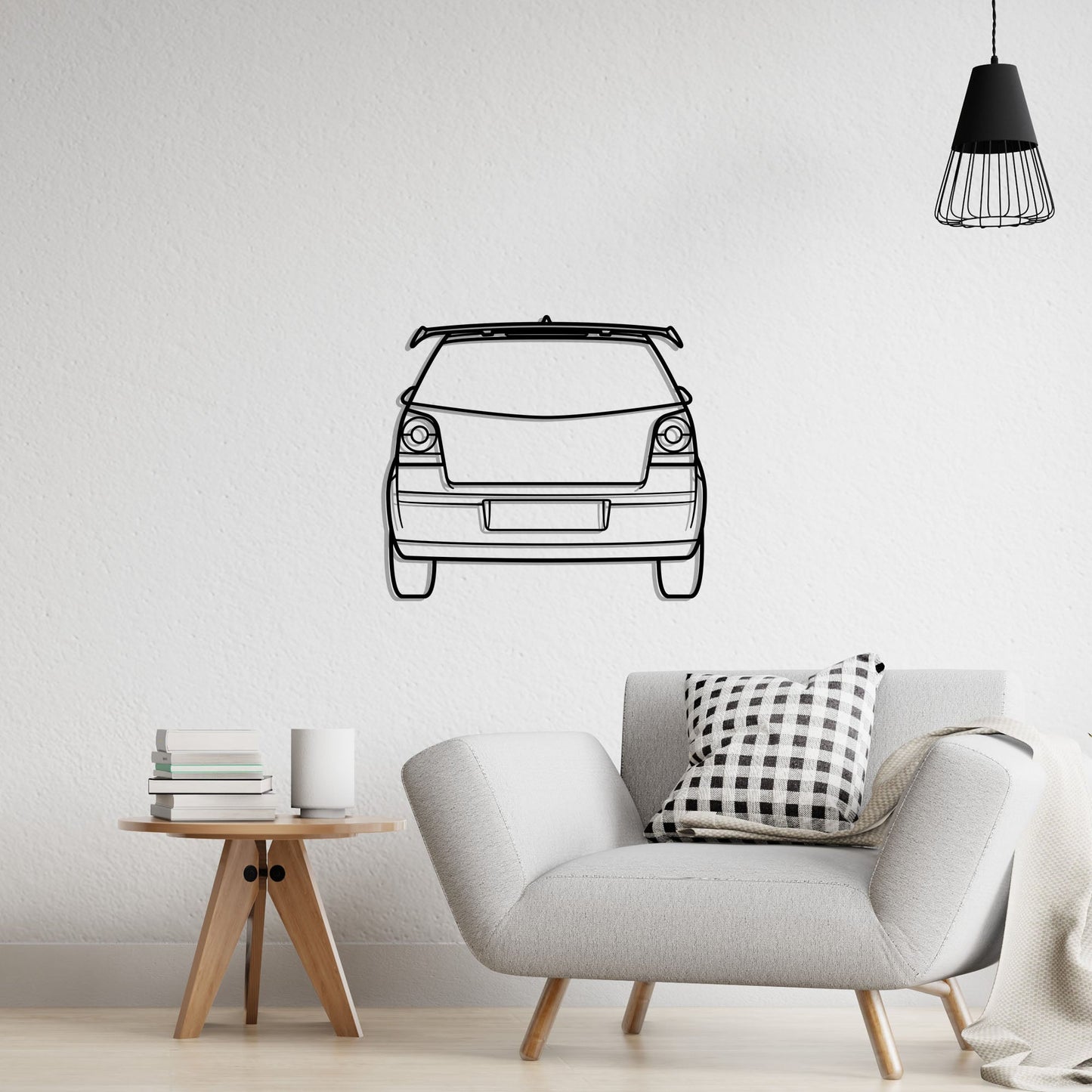 2007 Volkswagen Polo Back Metal Silhouette Metal Wall Art