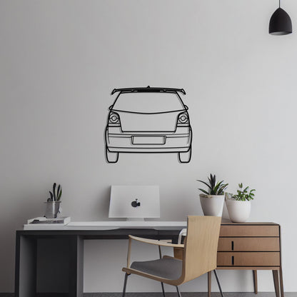 2007 Volkswagen Polo Back Metal Silhouette Metal Wall Art