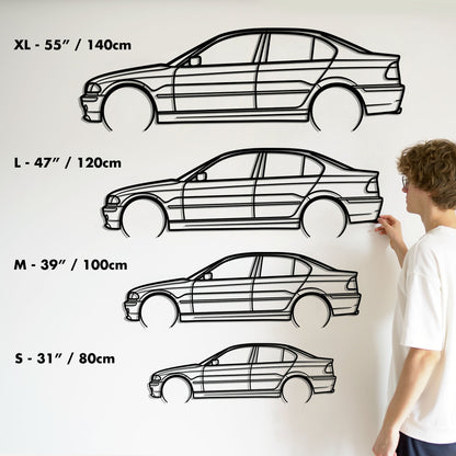 2001 BMW 330i Metal Silhouette Metal Wall Art