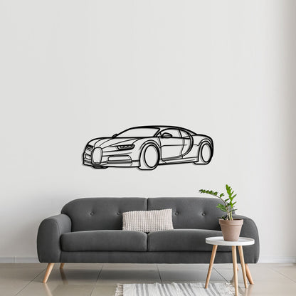 2022 Bugatti Chiron Diagonal Metal Silhouette Metal Wall Art